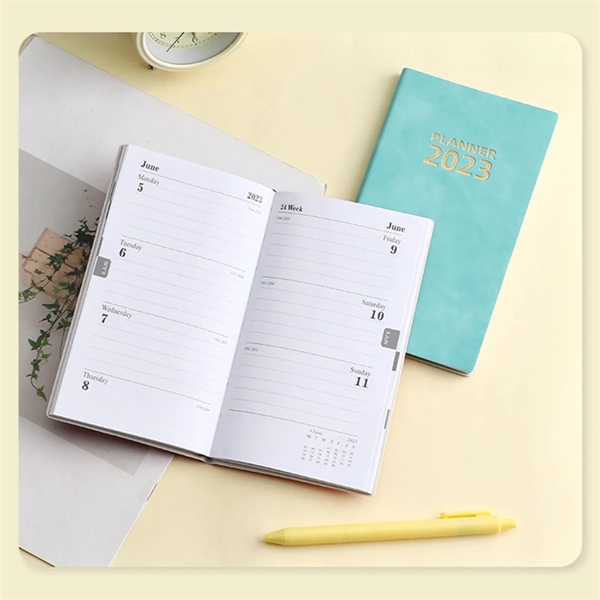 2023 A6 Texture PU Cover Daily Planner Notebook - 2023 A6 Texture PU Cover Daily Planner Notebook - Image 3 of 3