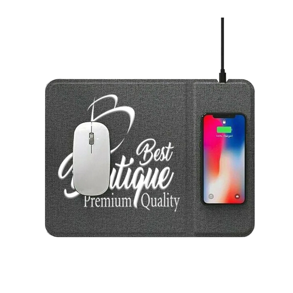 Custom Promotional Durable 15W Wireless Charging Mouse Pad - Custom Promotional Durable 15W Wireless Charging Mouse Pad - Image 0 of 4
