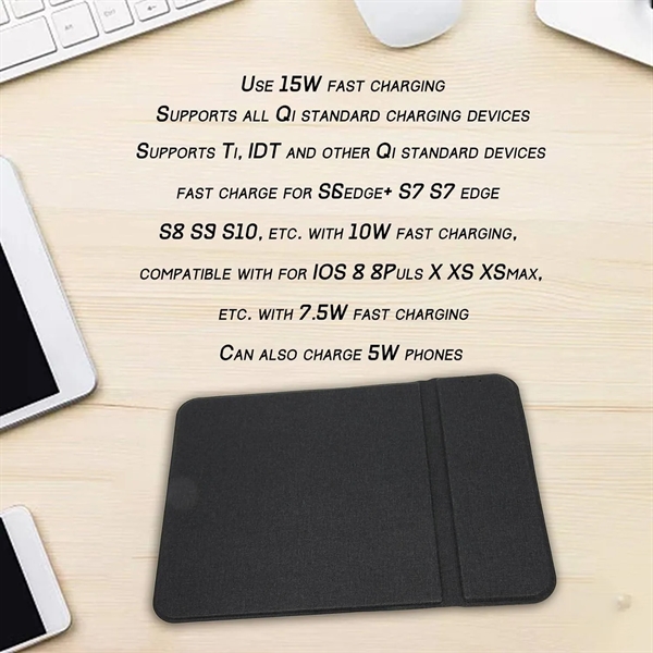 Custom Promotional Durable 15W Wireless Charging Mouse Pad - Custom Promotional Durable 15W Wireless Charging Mouse Pad - Image 3 of 4