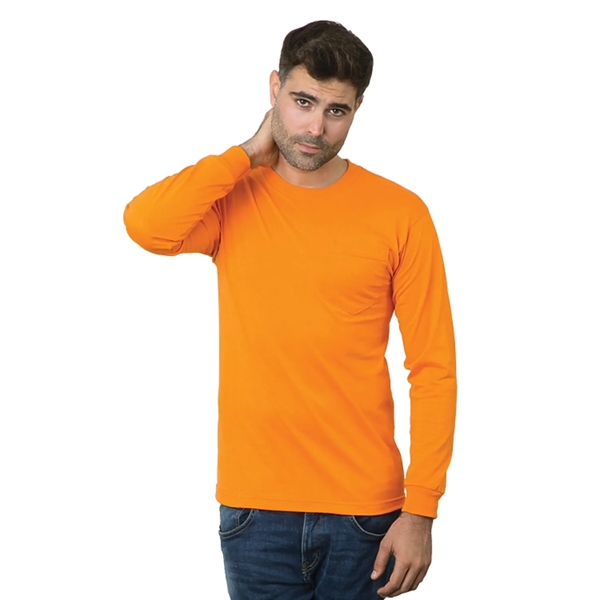 Non-ANSI Made In USA Poly-Cotton Safety Long Sleeve T-Shirt - Non-ANSI Made In USA Poly-Cotton Safety Long Sleeve T-Shirt - Image 1 of 1
