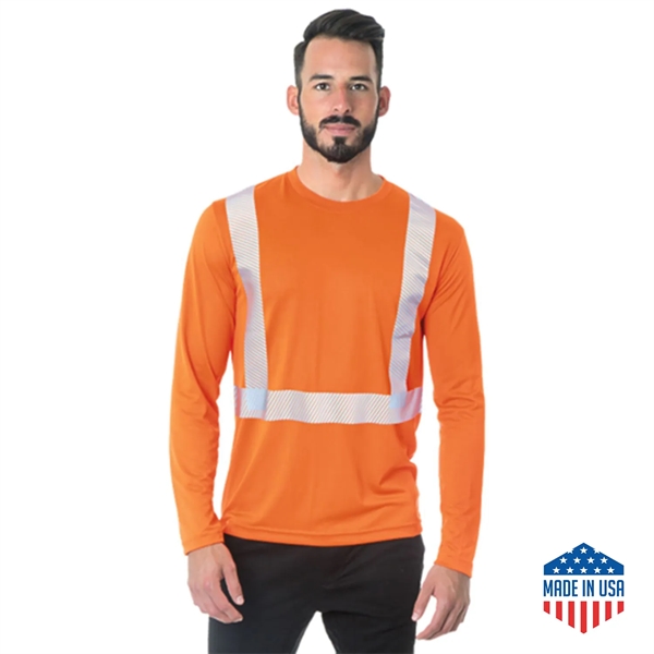 Made in USA Polyester Class 2 Segmented Safety T-Shirt - Made in USA Polyester Class 2 Segmented Safety T-Shirt - Image 0 of 1