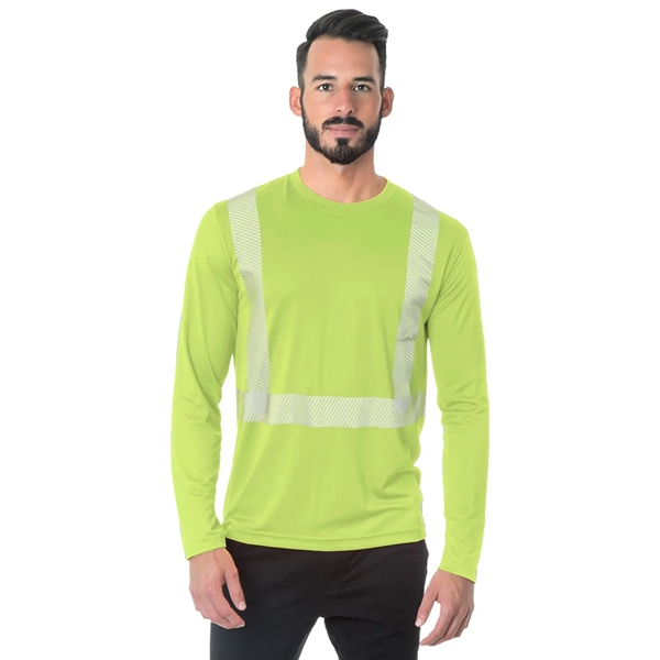 Made in USA Polyester Class 2 Segmented Safety T-Shirt - Made in USA Polyester Class 2 Segmented Safety T-Shirt - Image 1 of 1