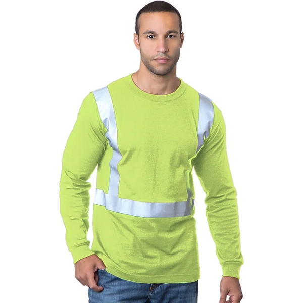 Made In USA Poly-Cotton Class 2 Reflective Safety T-Shirt - Made In USA Poly-Cotton Class 2 Reflective Safety T-Shirt - Image 1 of 1