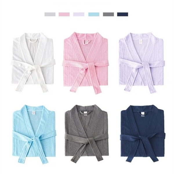 Square Waffle Spa Kimono Robe - Square Waffle Spa Kimono Robe - Image 1 of 4