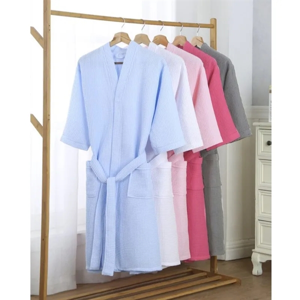 Square Waffle Spa Kimono Robe - Square Waffle Spa Kimono Robe - Image 4 of 4