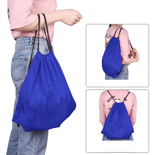Personalized Polyester Drawstring Backpack - Personalized Polyester Drawstring Backpack - Image 2 of 8