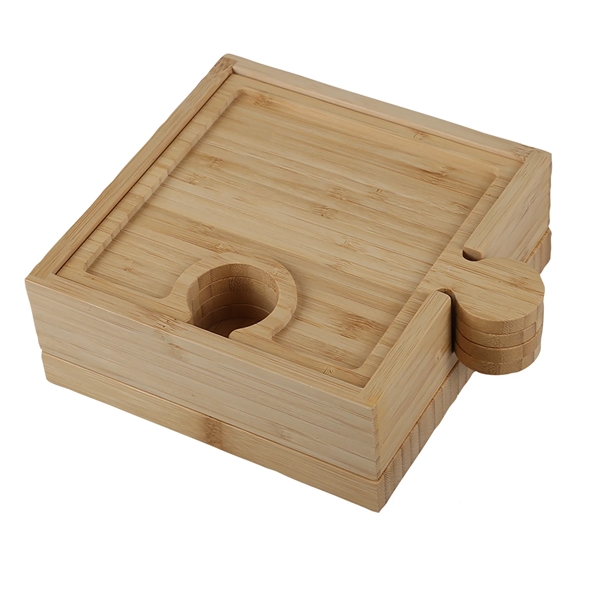 Bamboo 6-in1 Puzzle Cheese Board Set - Bamboo 6-in1 Puzzle Cheese Board Set - Image 1 of 4