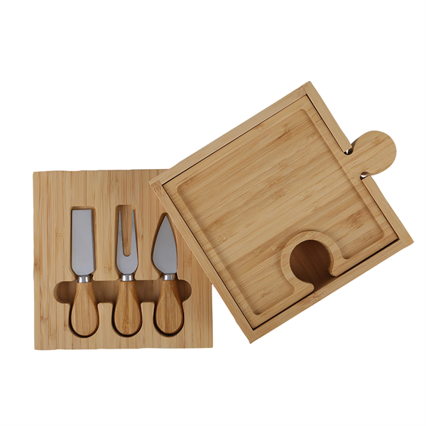 Bamboo 6-in1 Puzzle Cheese Board Set - Bamboo 6-in1 Puzzle Cheese Board Set - Image 0 of 4
