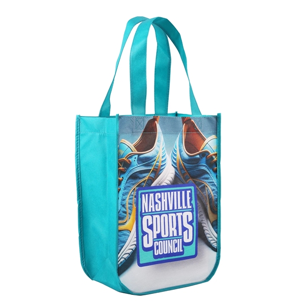 Sublimated Curved Bottom Tote - 12"H x 9 1/2"W x 4 1/2"D - Sublimated Curved Bottom Tote - 12"H x 9 1/2"W x 4 1/2"D - Image 0 of 7