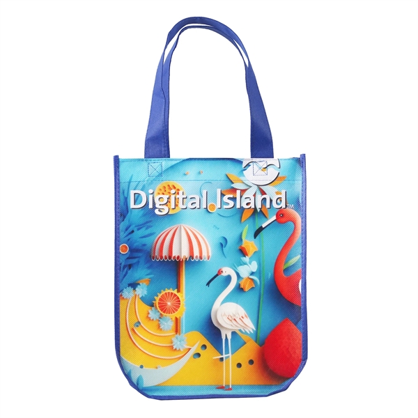 Sublimated Curved Bottom Tote - 12"H x 9 1/2"W x 4 1/2"D - Sublimated Curved Bottom Tote - 12"H x 9 1/2"W x 4 1/2"D - Image 1 of 7