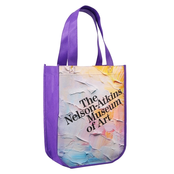 Sublimated Curved Bottom Tote - 12"H x 9 1/2"W x 4 1/2"D - Sublimated Curved Bottom Tote - 12"H x 9 1/2"W x 4 1/2"D - Image 2 of 7