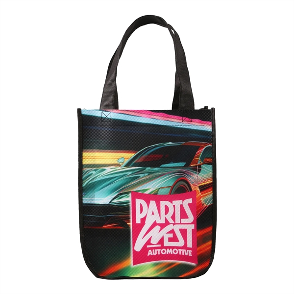 Sublimated Curved Bottom Tote - 12"H x 9 1/2"W x 4 1/2"D - Sublimated Curved Bottom Tote - 12"H x 9 1/2"W x 4 1/2"D - Image 4 of 7