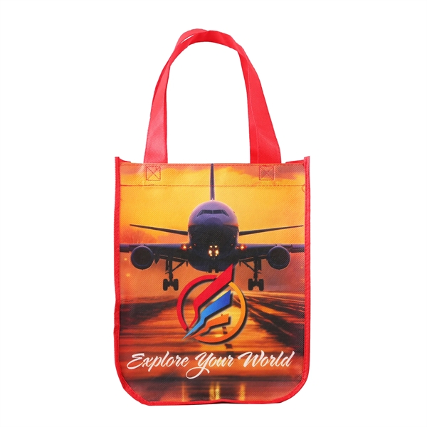 Sublimated Curved Bottom Tote - 12"H x 9 1/2"W x 4 1/2"D - Sublimated Curved Bottom Tote - 12"H x 9 1/2"W x 4 1/2"D - Image 6 of 7