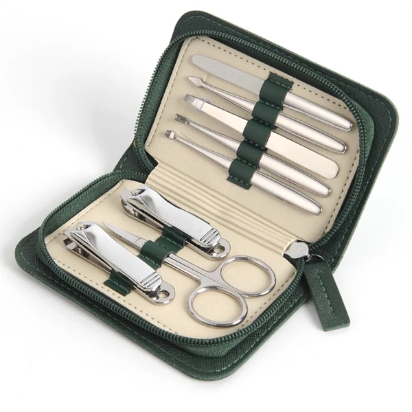 8-in-1 Stainless Steel Manicure Set with Leather Case - 8-in-1 Stainless Steel Manicure Set with Leather Case - Image 3 of 6