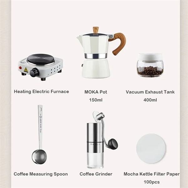 6PCS Portable MOKA Pot Coffee Maker Premium Gift Box - 6PCS Portable MOKA Pot Coffee Maker Premium Gift Box - Image 3 of 5
