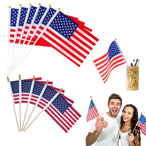 4"X6" Handheld Stick USA Flag - 4"X6" Handheld Stick USA Flag - Image 0 of 5