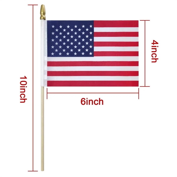 4"X6" Handheld Stick USA Flag - 4"X6" Handheld Stick USA Flag - Image 1 of 5