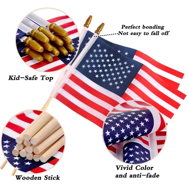 4"X6" Handheld Stick USA Flag - 4"X6" Handheld Stick USA Flag - Image 2 of 5