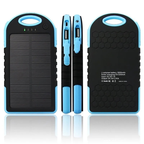 Solar Power Bank w/Carabiner & Flashlight - Solar Power Bank w/Carabiner & Flashlight - Image 4 of 4