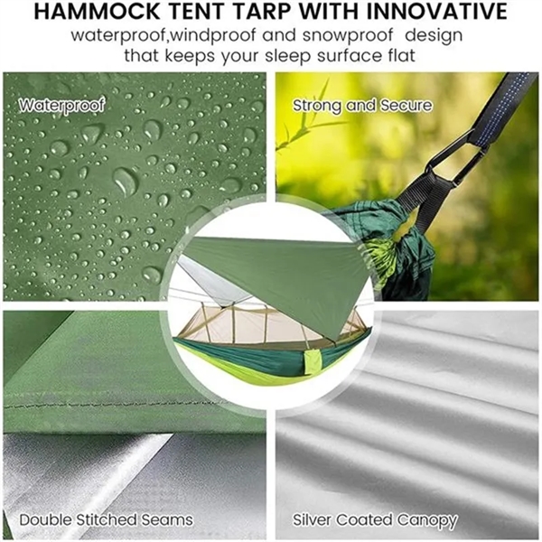 Portable Camping Hammock With Rian Fly And Mosquito Net - Portable Camping Hammock With Rian Fly And Mosquito Net - Image 2 of 3