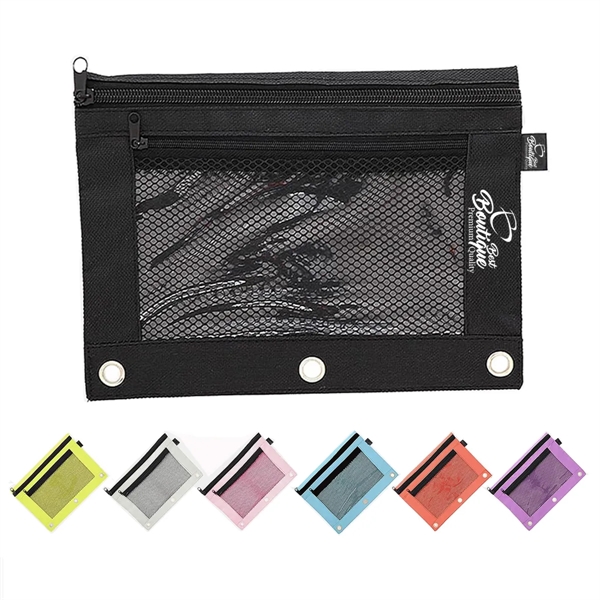 Durable Large Capacity Water Proof 3-Ring Pencil Pouch - Durable Large Capacity Water Proof 3-Ring Pencil Pouch - Image 0 of 3