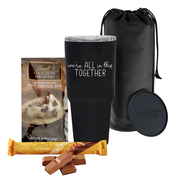 Stainless Tumbler & Coaster Gift Set with Lindt Chocolates - Stainless Tumbler & Coaster Gift Set with Lindt Chocolates - Image 0 of 5