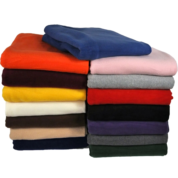 260GSM Polar Fleece Throw Blanket w/ Whipstitch Trim 50"x60" - 260GSM Polar Fleece Throw Blanket w/ Whipstitch Trim 50"x60" - Image 3 of 16