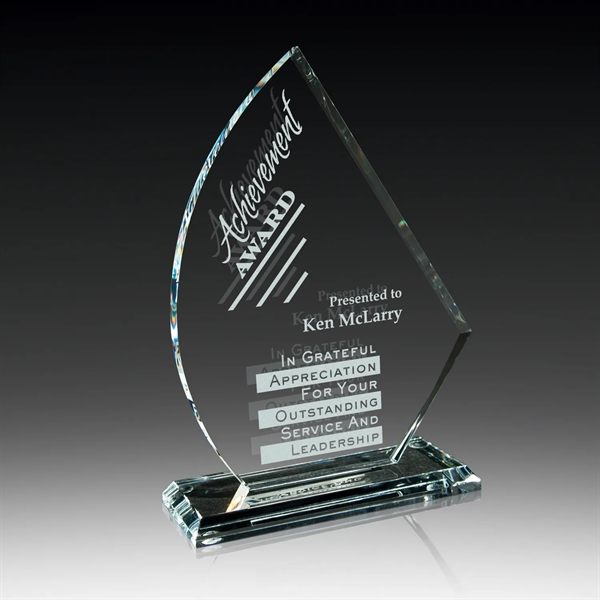 Crystal Award with Colorfill 7" - Crescentric - Etched - Crystal Award with Colorfill 7" - Crescentric - Etched - Image 1 of 1