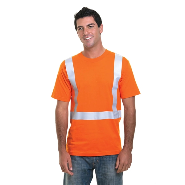 Hi Vis USA Made Polyester Class 2 Reflective Safety T-Shirt - Hi Vis USA Made Polyester Class 2 Reflective Safety T-Shirt - Image 1 of 1