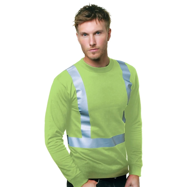 Hi Vis USA Made Cotton Class 2 Reflective Safety T-Shirt - Hi Vis USA Made Cotton Class 2 Reflective Safety T-Shirt - Image 1 of 1