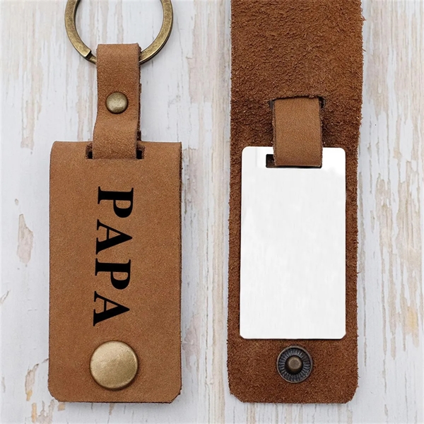 Leather Photo Keychain - Leather Photo Keychain - Image 1 of 3