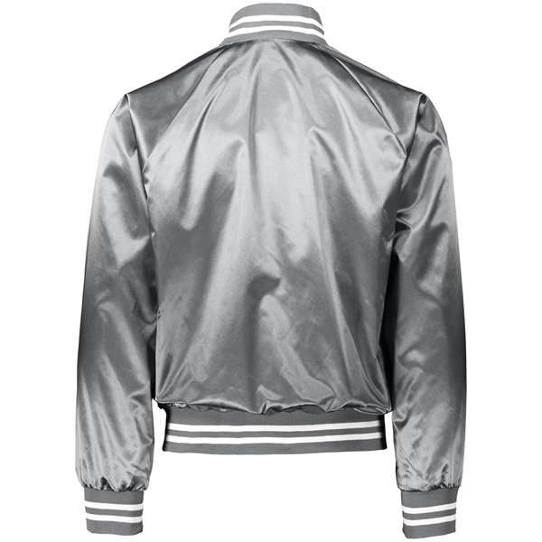 Augusta Sportswear Unisex Striped Trim Satin Baseball Jacket - Augusta Sportswear Unisex Striped Trim Satin Baseball Jacket - Image 19 of 26