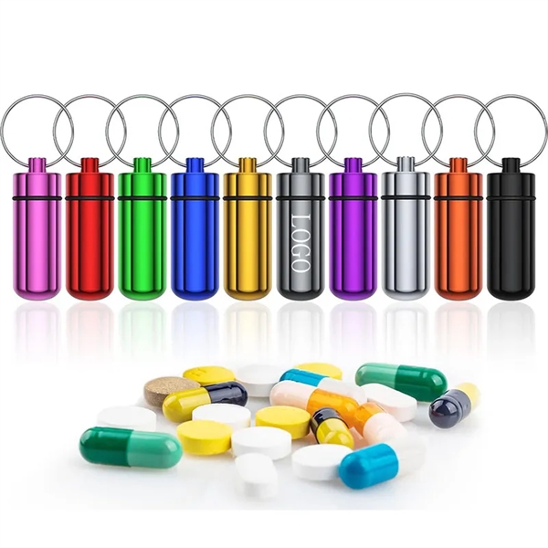 Small Portable Pill Case with Keychain - Small Portable Pill Case with Keychain - Image 0 of 2