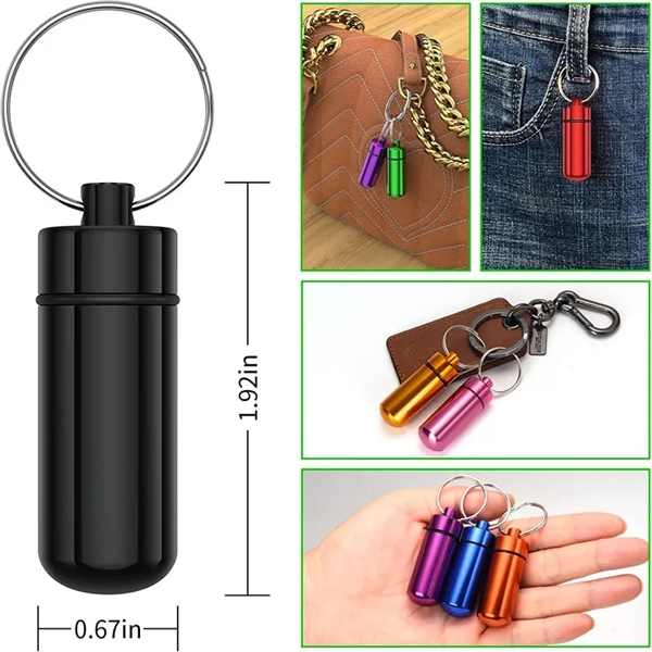 Small Portable Pill Case with Keychain - Small Portable Pill Case with Keychain - Image 1 of 2