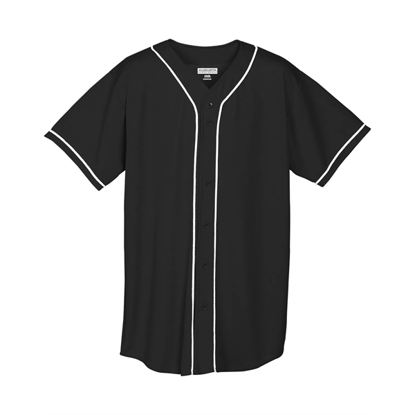 Wicking Mesh Braided Trim Baseball Jersey - Wicking Mesh Braided Trim Baseball Jersey - Image 2 of 6