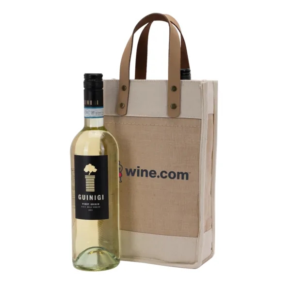 Sonoma Cotton Jute Wine Cooler Bag - Sonoma Cotton Jute Wine Cooler Bag - Image 2 of 2