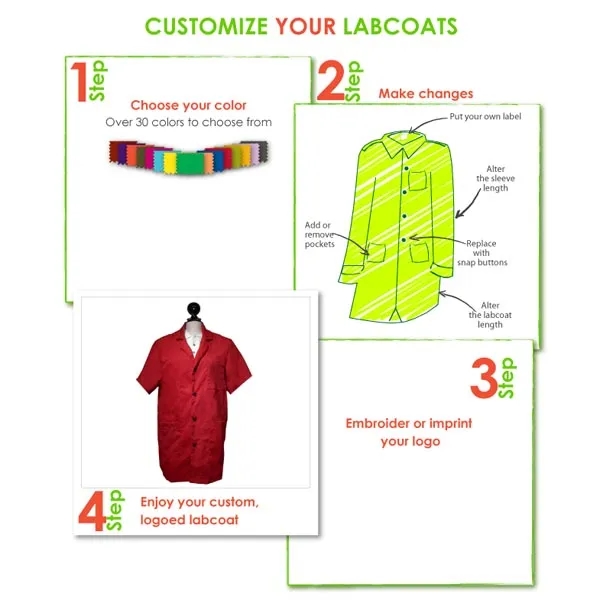 Canadian Made Unisex Short Sleeves Lab Coats - Canadian Made Unisex Short Sleeves Lab Coats - Image 6 of 7