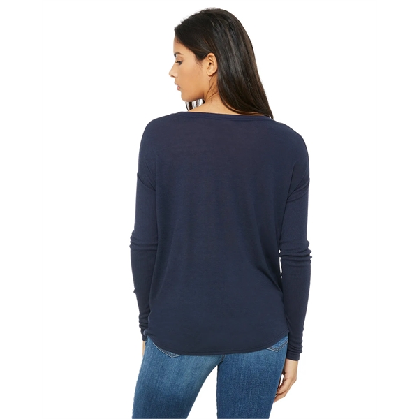 Bella + Canvas Ladies' Flowy Long-Sleeve T-Shirt with 2x1... - Bella + Canvas Ladies' Flowy Long-Sleeve T-Shirt with 2x1... - Image 3 of 7