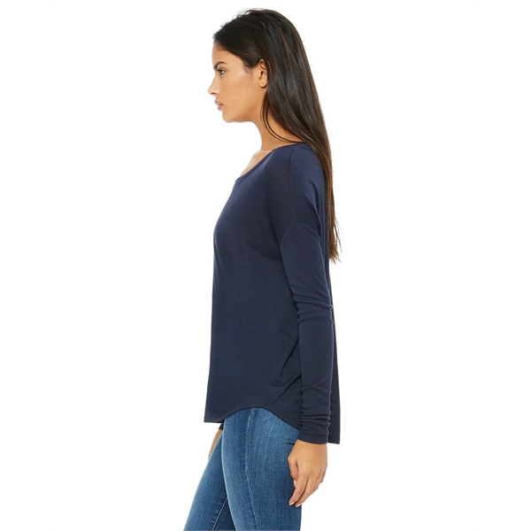 Bella + Canvas Ladies' Flowy Long-Sleeve T-Shirt with 2x1... - Bella + Canvas Ladies' Flowy Long-Sleeve T-Shirt with 2x1... - Image 4 of 7