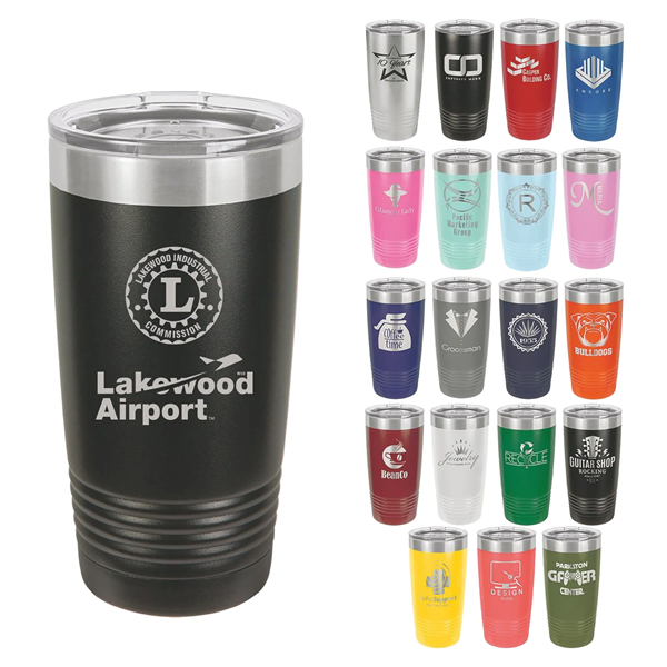 Polar Camel Stainless Steel 20 oz Ringed Tumbler w/Slide Lid - Polar Camel Stainless Steel 20 oz Ringed Tumbler w/Slide Lid - Image 0 of 38
