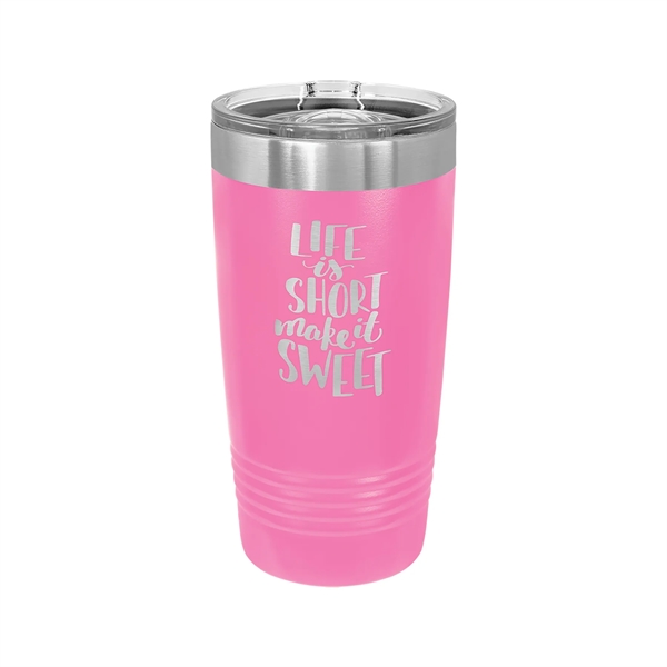 Polar Camel Stainless Steel 20 oz Ringed Tumbler w/Slide Lid - Polar Camel Stainless Steel 20 oz Ringed Tumbler w/Slide Lid - Image 25 of 38