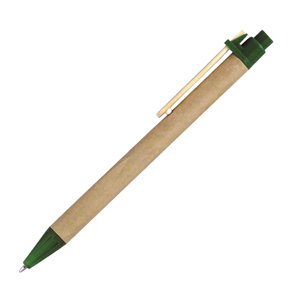 Eco-Friendly Recycled Cardboard Clicker Pen w/ Bamboo Clip - Eco-Friendly Recycled Cardboard Clicker Pen w/ Bamboo Clip - Image 3 of 3