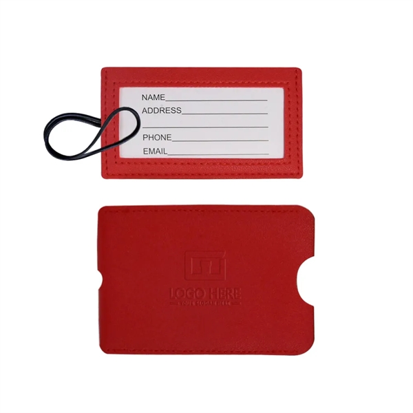 Vegan Leather Luggage Tag with Loop Strap - Vegan Leather Luggage Tag with Loop Strap - Image 18 of 27