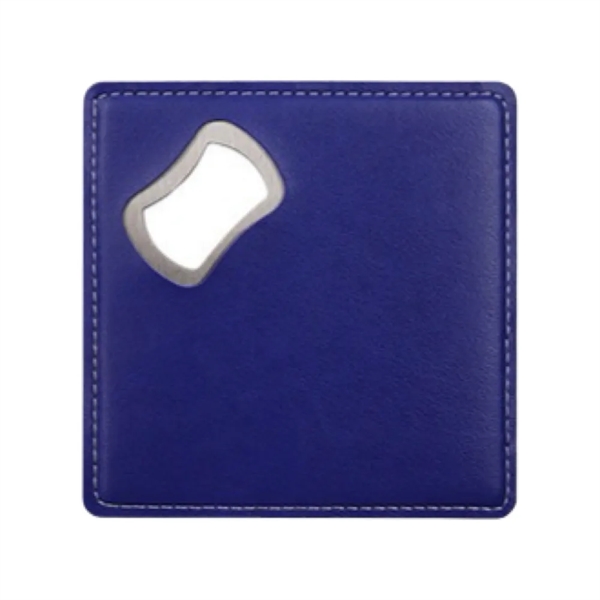 Square Leather Coaster with Bottle Opener - Square Leather Coaster with Bottle Opener - Image 6 of 6