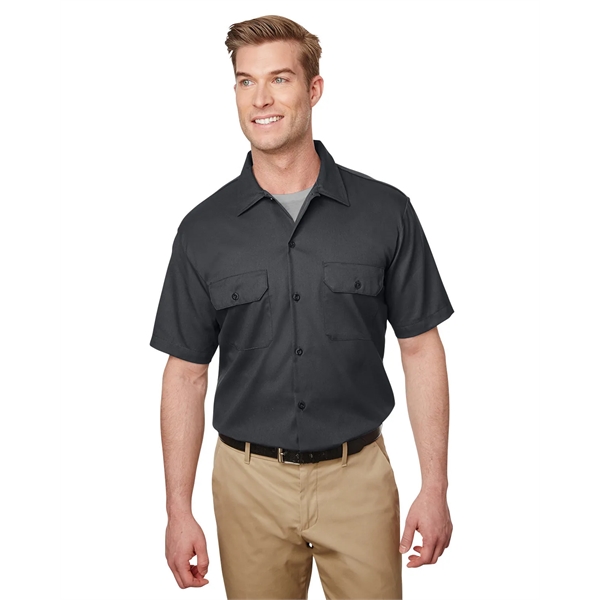 Dickies Men's Short Sleeve Slim Fit Flex Twill Work Shirt - Dickies Men's Short Sleeve Slim Fit Flex Twill Work Shirt - Image 3 of 11