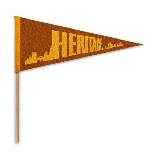 Wool Felt Pennant with Wood Pole - Heat Transfer - Wool Felt Pennant with Wood Pole - Heat Transfer - Image 2 of 2