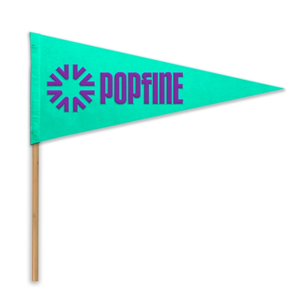 4" x 10" Acrylic Felt Pennant with Wood Pole - Silk Screen - 4" x 10" Acrylic Felt Pennant with Wood Pole - Silk Screen - Image 0 of 1