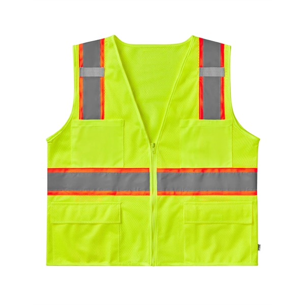 ANSI Class 2 Safety Green Deluxe 6 Pocket Mesh Vest - ANSI Class 2 Safety Green Deluxe 6 Pocket Mesh Vest - Image 0 of 1