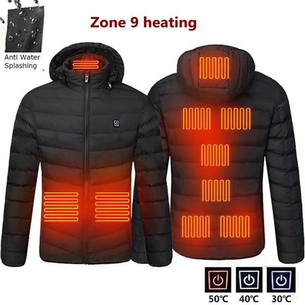 USB Heated Jacket Hoodie Coat Vest 9 Heating Zones - USB Heated Jacket Hoodie Coat Vest 9 Heating Zones - Image 1 of 7