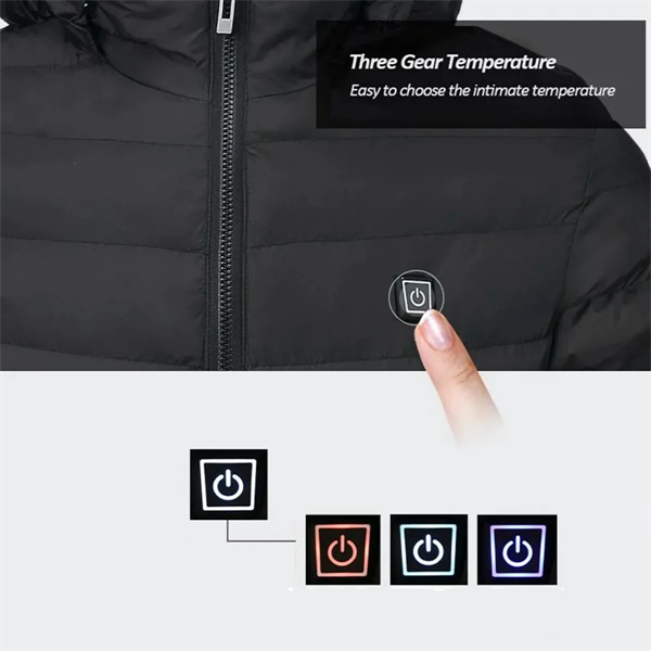 USB Heated Jacket Hoodie Coat Vest 9 Heating Zones - USB Heated Jacket Hoodie Coat Vest 9 Heating Zones - Image 4 of 7